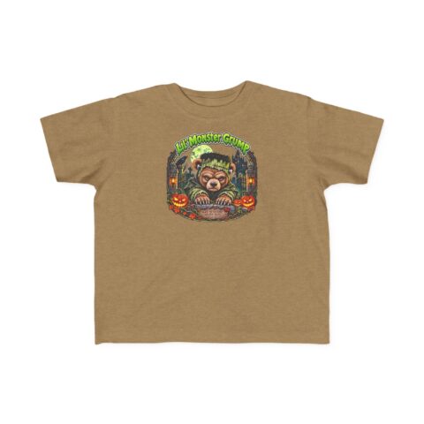 Lil' Monster Grump Tee in Vintage Coyote Brown, laid flat