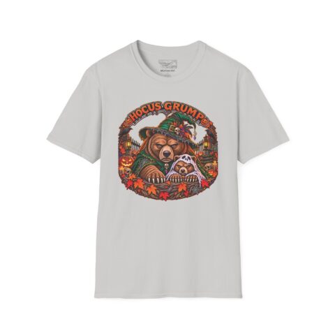 Hocus Grump Tee in Ice Grey, laid flat