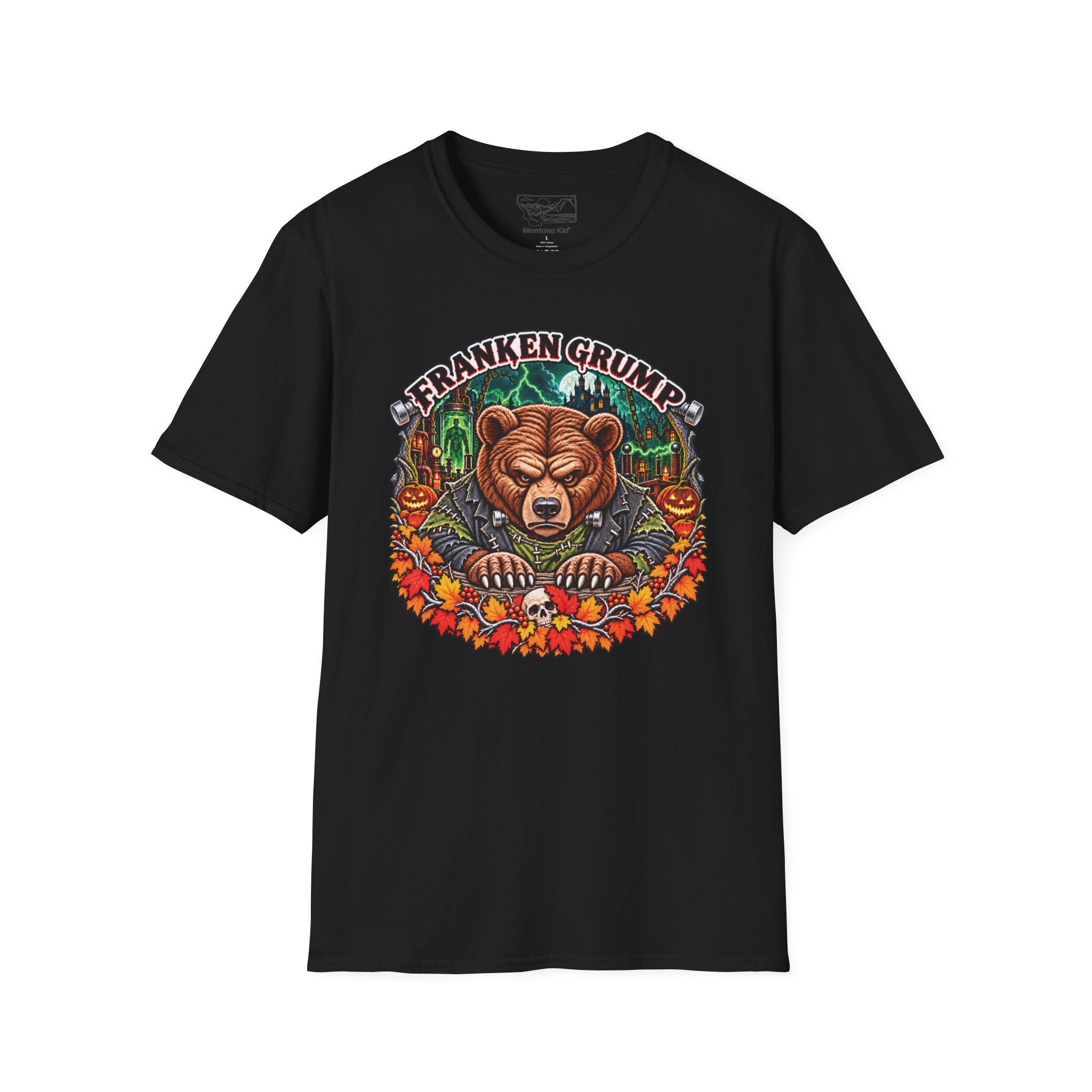 Franken Grump Tee in Black, laid flat