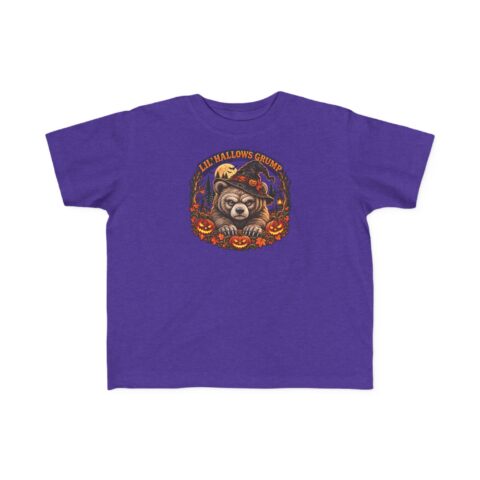 Lil’ Hallows Grump Tee in Purple, laid flat