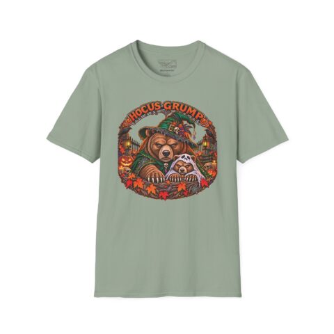 Hocus Grump Tee in Sage, laid flat