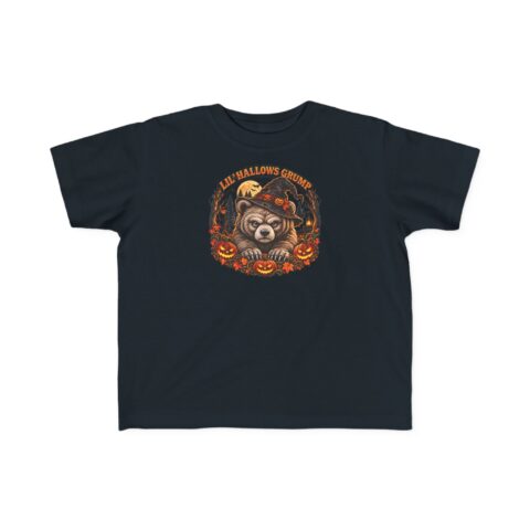 Lil’ Hallows Grump Tee in Black, laid flat