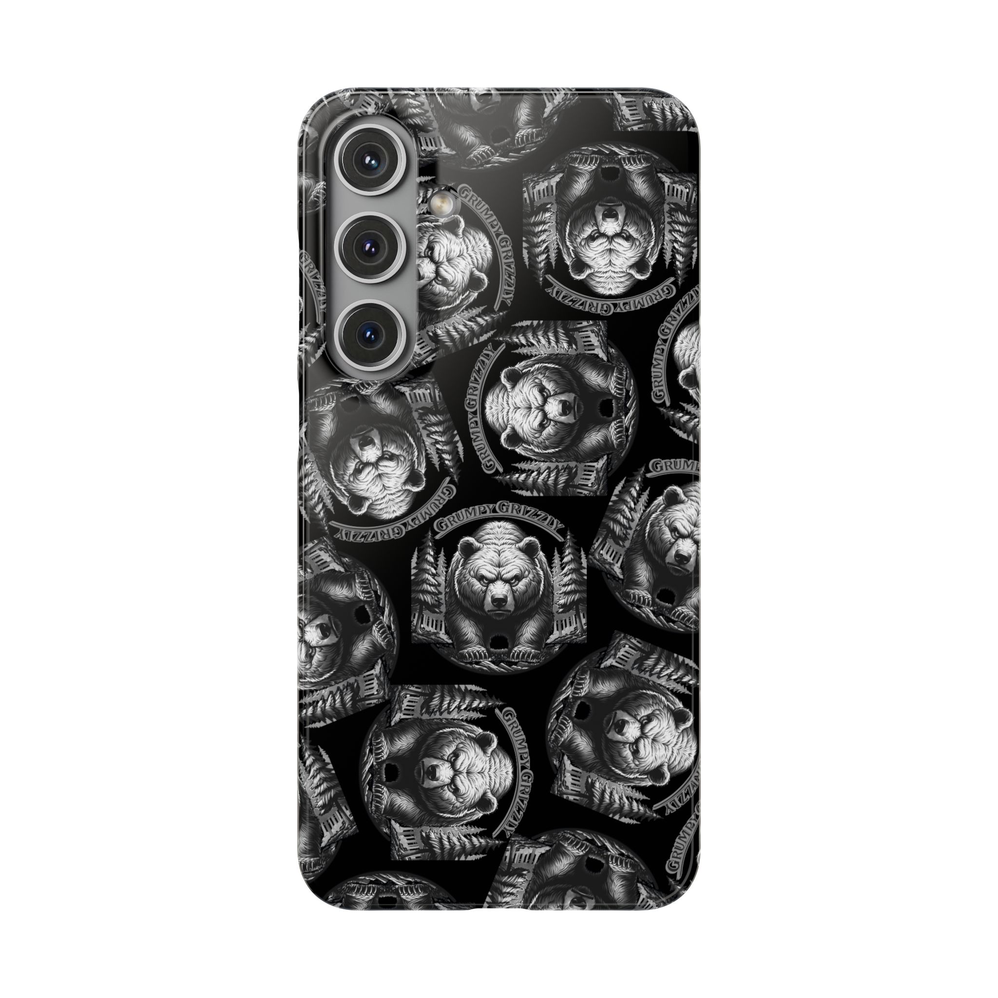 Grumpy Grizzly Snap Case for Samsung Galaxy S24 Plus, Glossy
