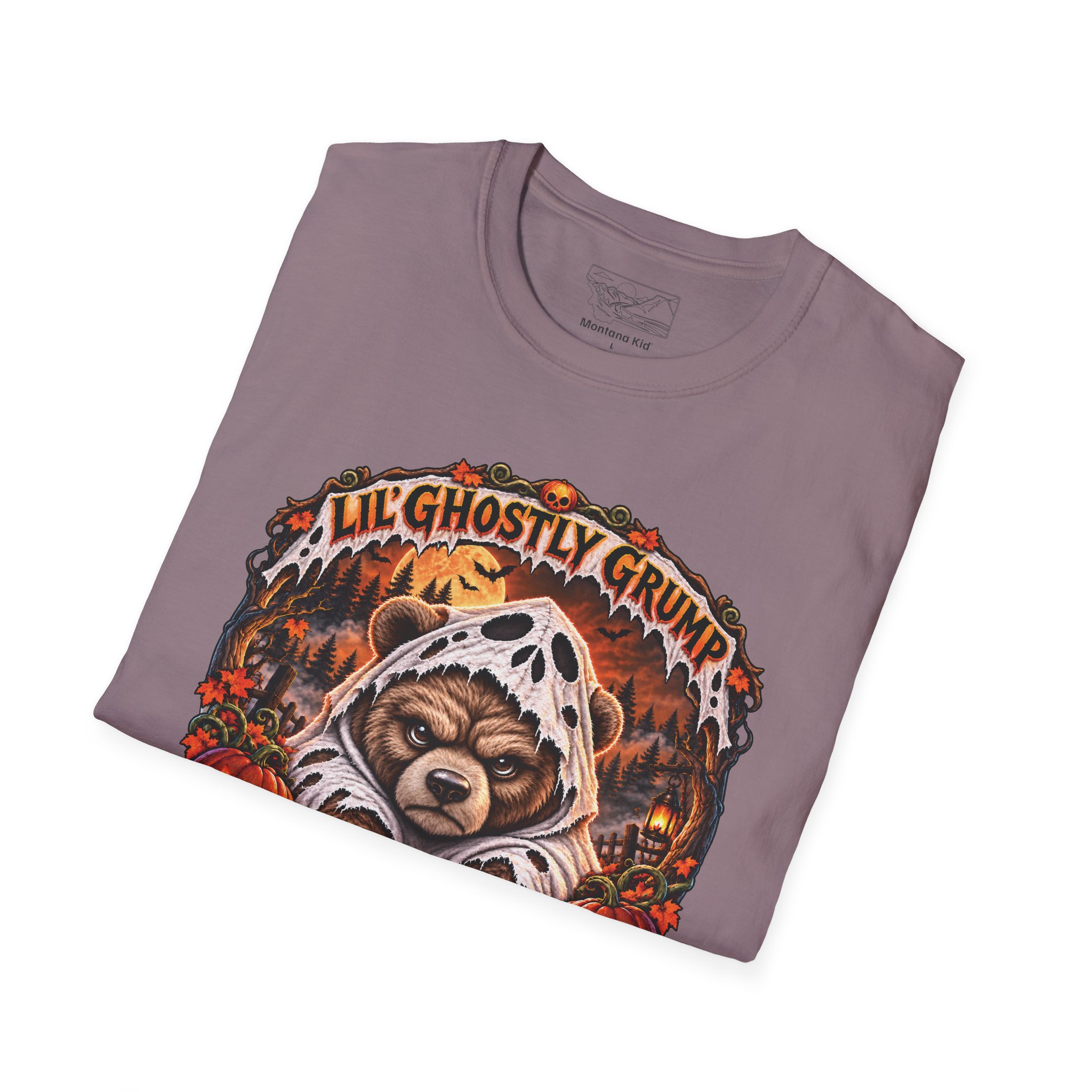 Lil’ Ghostly Grump Tee in Paragon, folded close-up