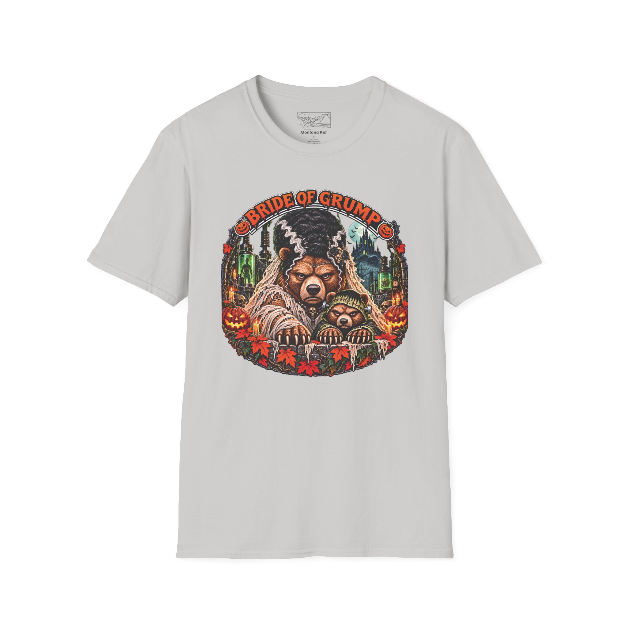 Bride of Grump Tee in Ice Grey, laid flat