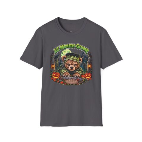 Lil' Monster Grump Tee in Charcoal, laid flat