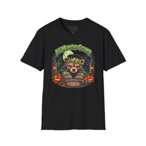 Lil' Monster Grump Tee in Black, laid flat