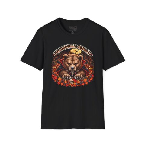 Halloween Grump Tee in Black, laid flat