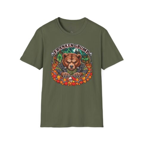 Franken Grump Tee in Military Green, laid flat