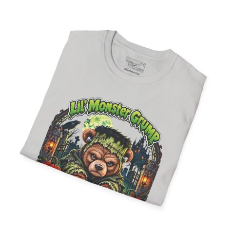 Lil' Monster Grump Tee in Ice Grey, folded close-up