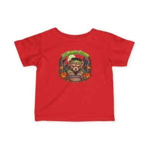 Lil' Monster Grump Tee in Red, laid flat