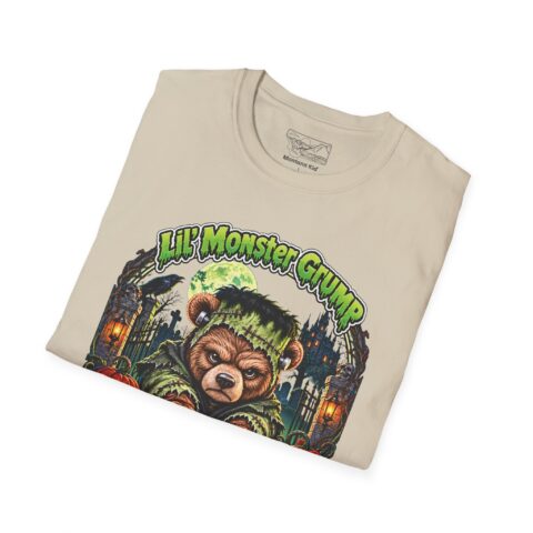 Lil' Monster Grump Tee in Sand, folded close-up