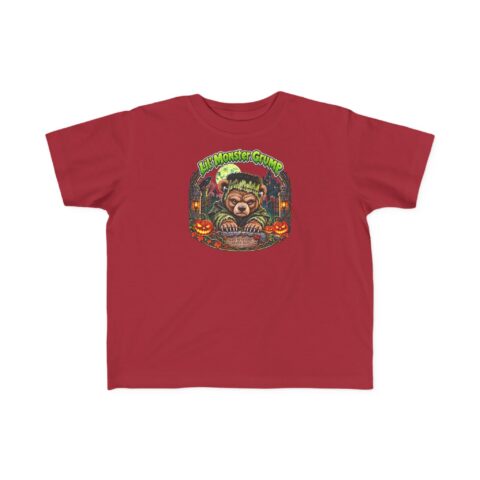 Lil' Monster Grump Tee in Garnet, laid flat