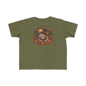 Lil’ Hallows Grump Tee in Military Green, laid flat