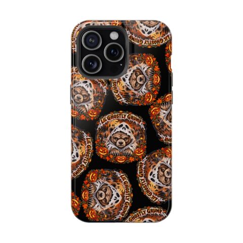Lil' Ghostly Grump Mag Phone Case for iPhone 15 Pro Max, Glossy