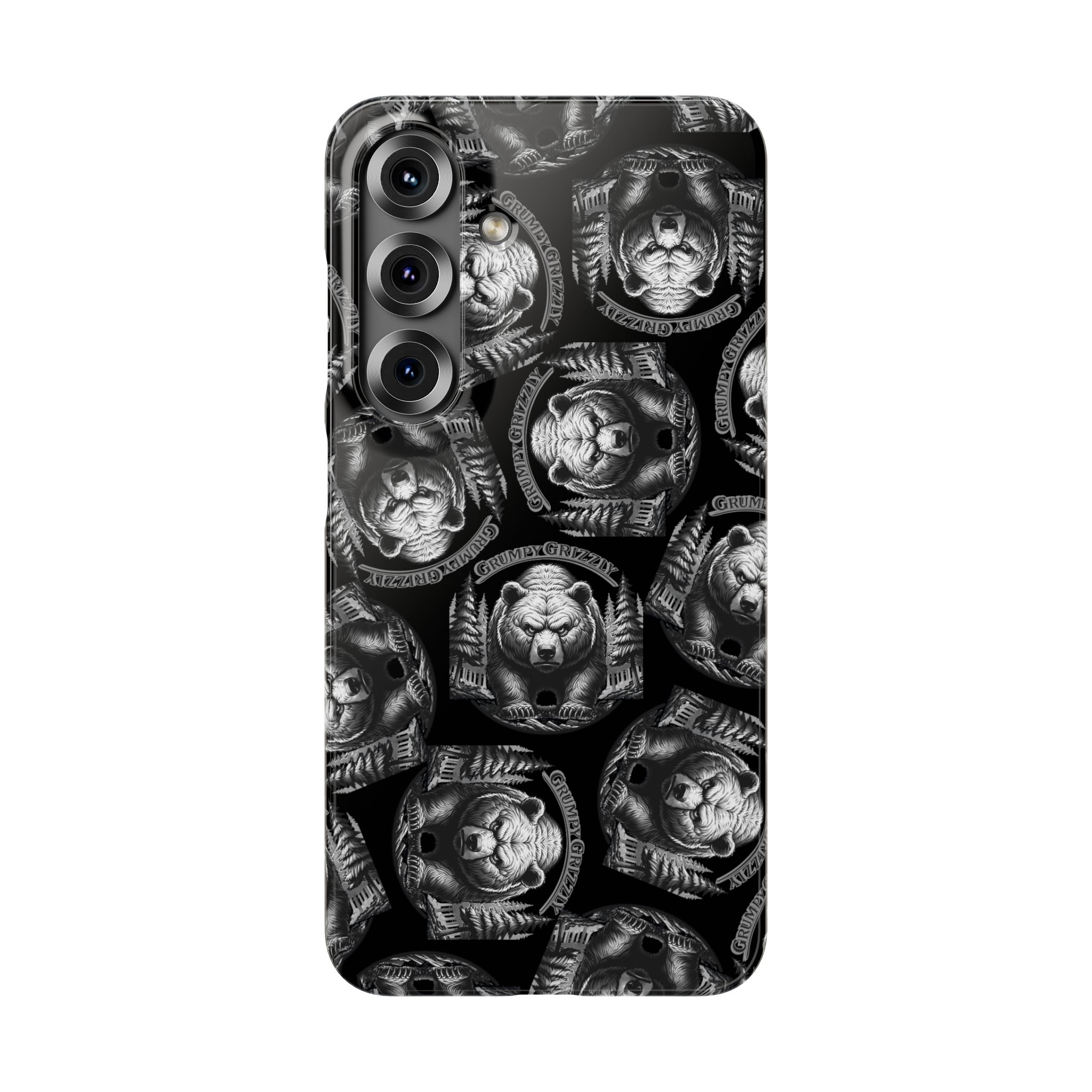 Grumpy Grizzly Snap Case for Samsung Galaxy S25, Glossy