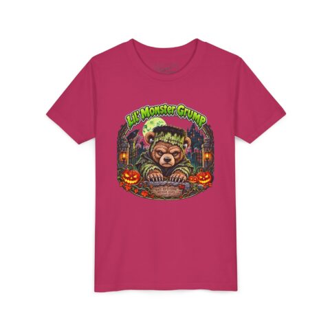 Lil' Monster Grump Tee in Berry, laid flat
