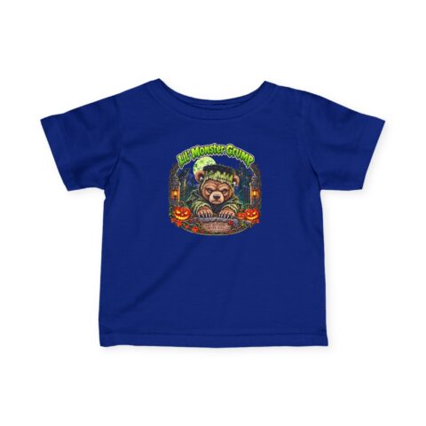 Lil' Monster Grump Tee in Royal, laid flat