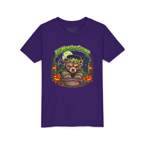 Lil' Monster Grump Tee in Team Purple, laid flat