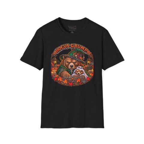 Hocus Grump Tee in Black, laid flat