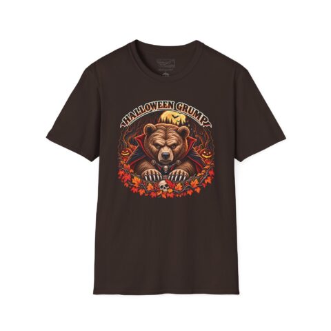 Halloween Grump Tee in Dark Chocolate, laid flat