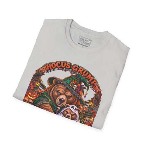 Hocus Grump Tee in Ice Grey, folded close-up