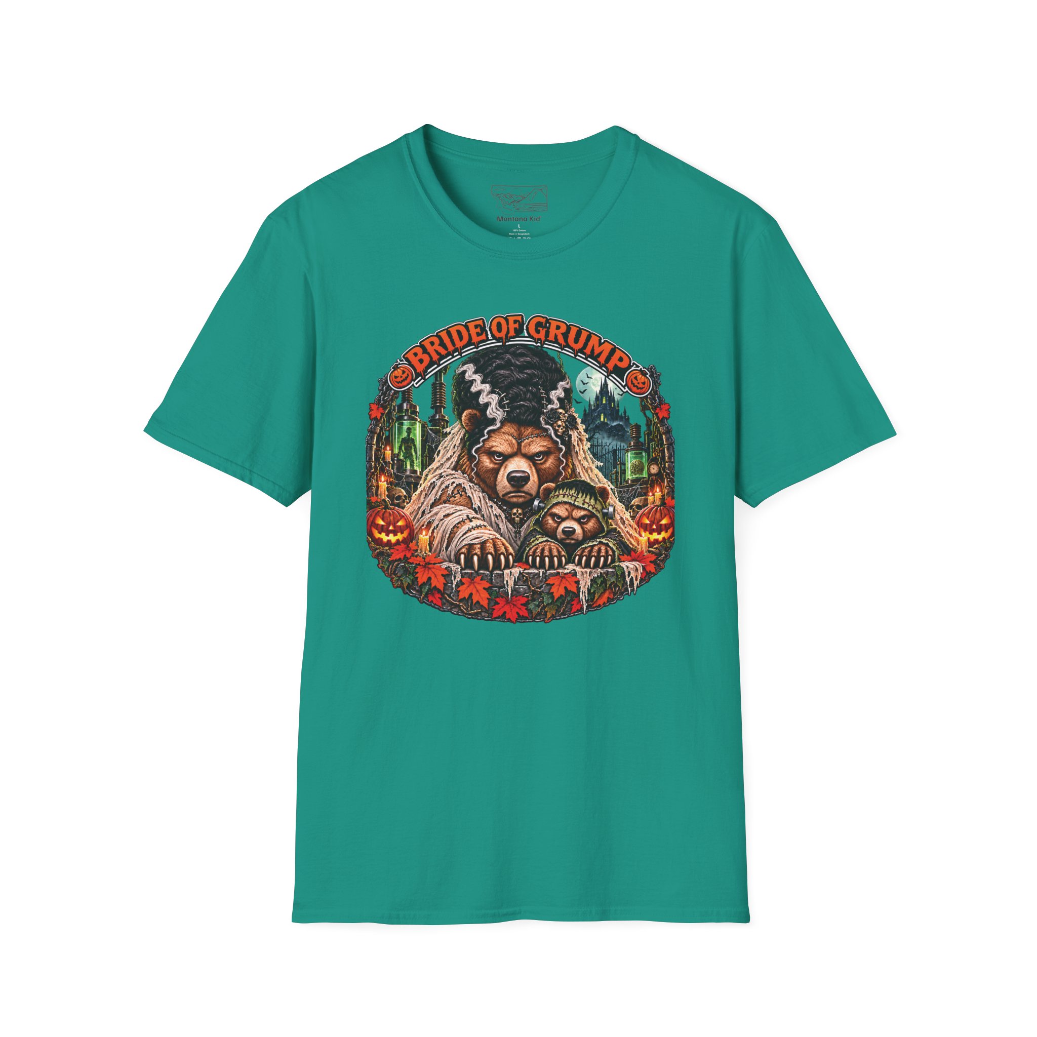 Bride of Grump Tee in Jade Dome, laid flat