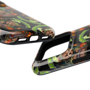 Lil' Monster Grump Mag Phone Case, close-up of the raised edges and button cutouts