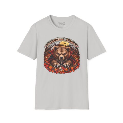 Halloween Grump Tee in Ice Grey, laid flat