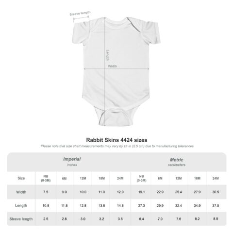 Lil' Monster Grump Bodysuit size chart