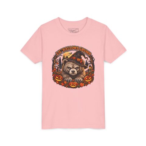 Lil’ Hallows Grump Tee in Pink, laid flat